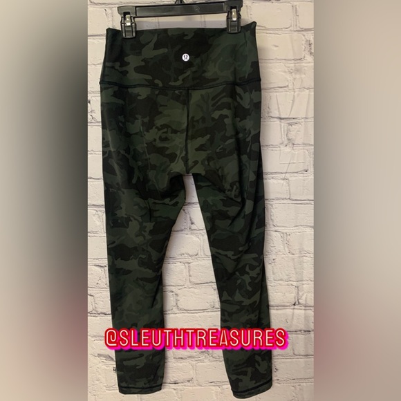 Lululemon Size 8 Wunder Under High-Rise Leggings Luxtreme Incognito Camo Green - Picture 2 of 6